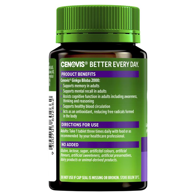 Viên uống Cenovis Ginkgo Biloba 2000 for Memory Support 100 viên, hỗ trợ tăng cường trí nhớ