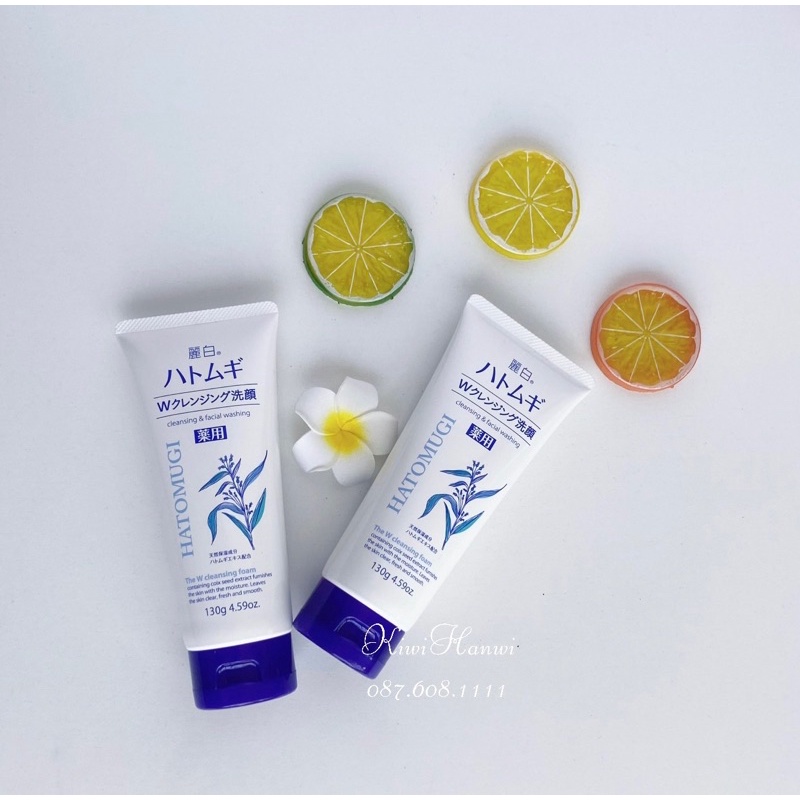 Sữa Rửa Mặt Trắng Da Hatomugi Moisturizing & Facial Washing 130G