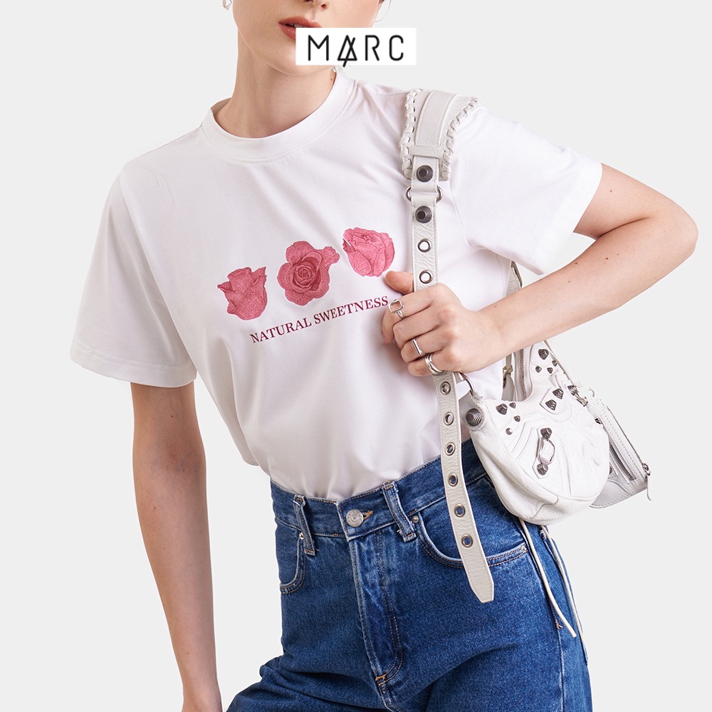 Áo thun nữ MARC FASHION graphic hình hoa hồng CBNH021523