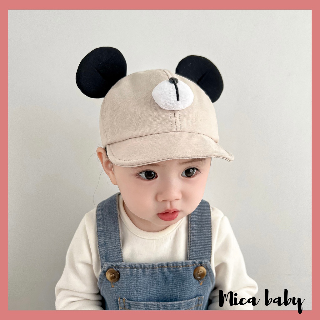 Mũ nón lưỡi trai trẻ em kiểu dáng tai chuột Mickey đáng yêu cho bé MH231 Mica baby