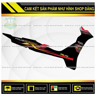 Tem rời wave blade 110 chế mẫu relax phối đỏ dán xe đen