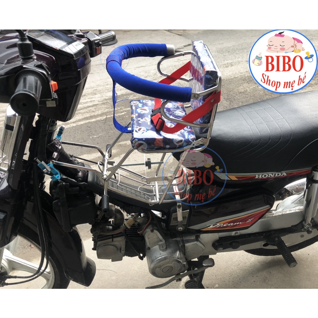 GHẾ ĐI XE MÁY CHO BÉ CÓ VÒNG BẢO HIỂM ( DÙNG CHO XE SỐ )