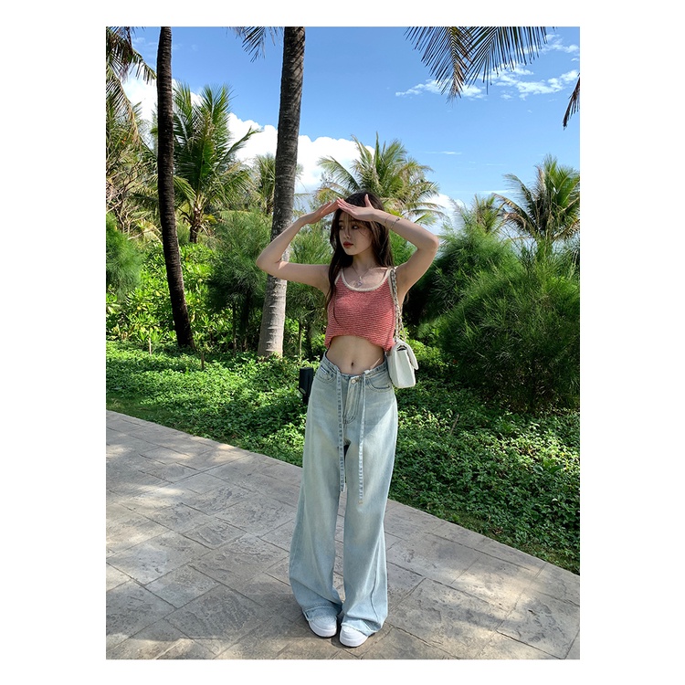 Áo Dệt Kim Sát Nách Kẻ Sọc Thời Trang Xuân Hè Cho Nữ