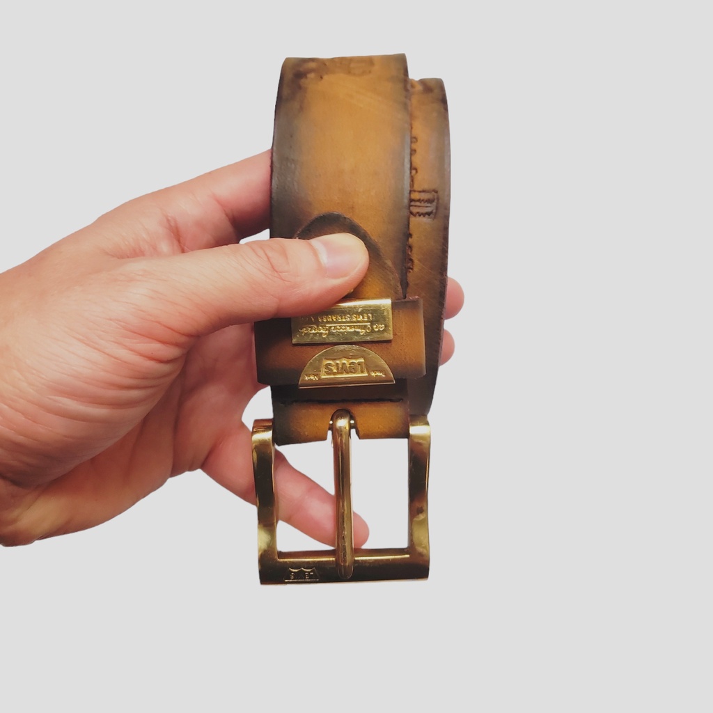 Thắt lưng nam dây nịt nam da bò sáp cao cấp hàng hiệu khoá đồng đúc nguyên khối full hộp tặng kèm đục lỗ