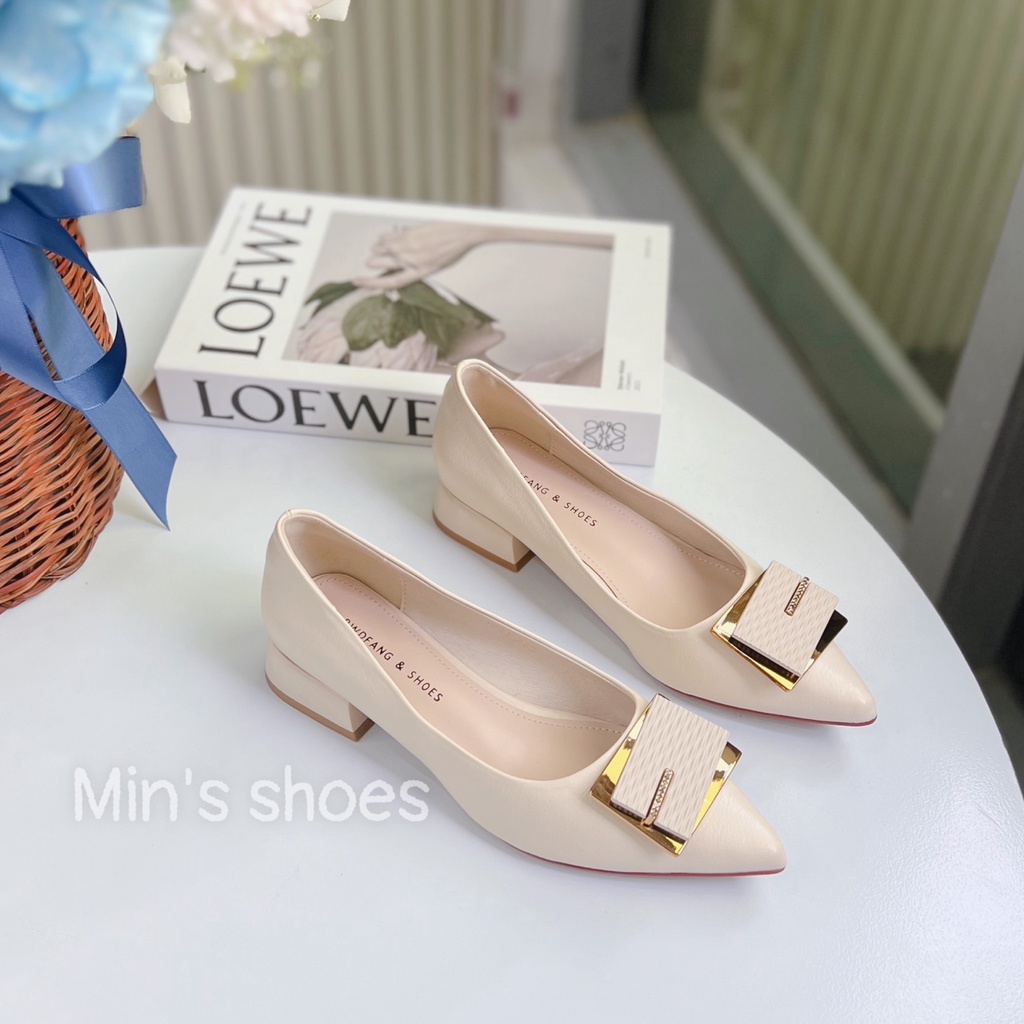 Min's Shoes - Giày Gót Vuông Da Dê Cao Cấp VN119