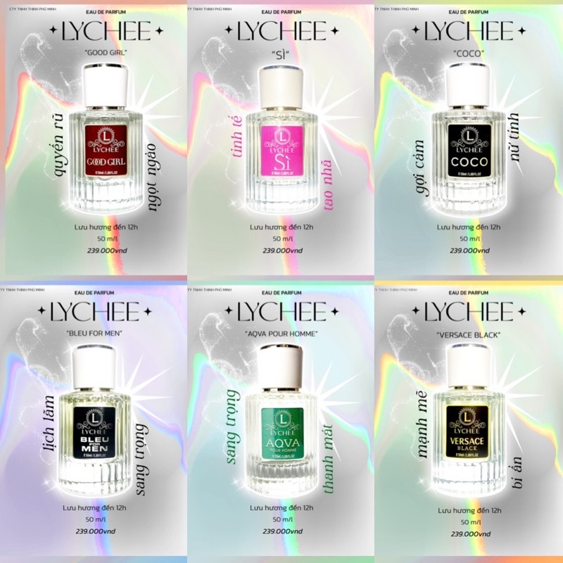 NƯỚC HOA LYCHEE CHÍNH HÃNG CHO CẢ NAM VÀ NỮ