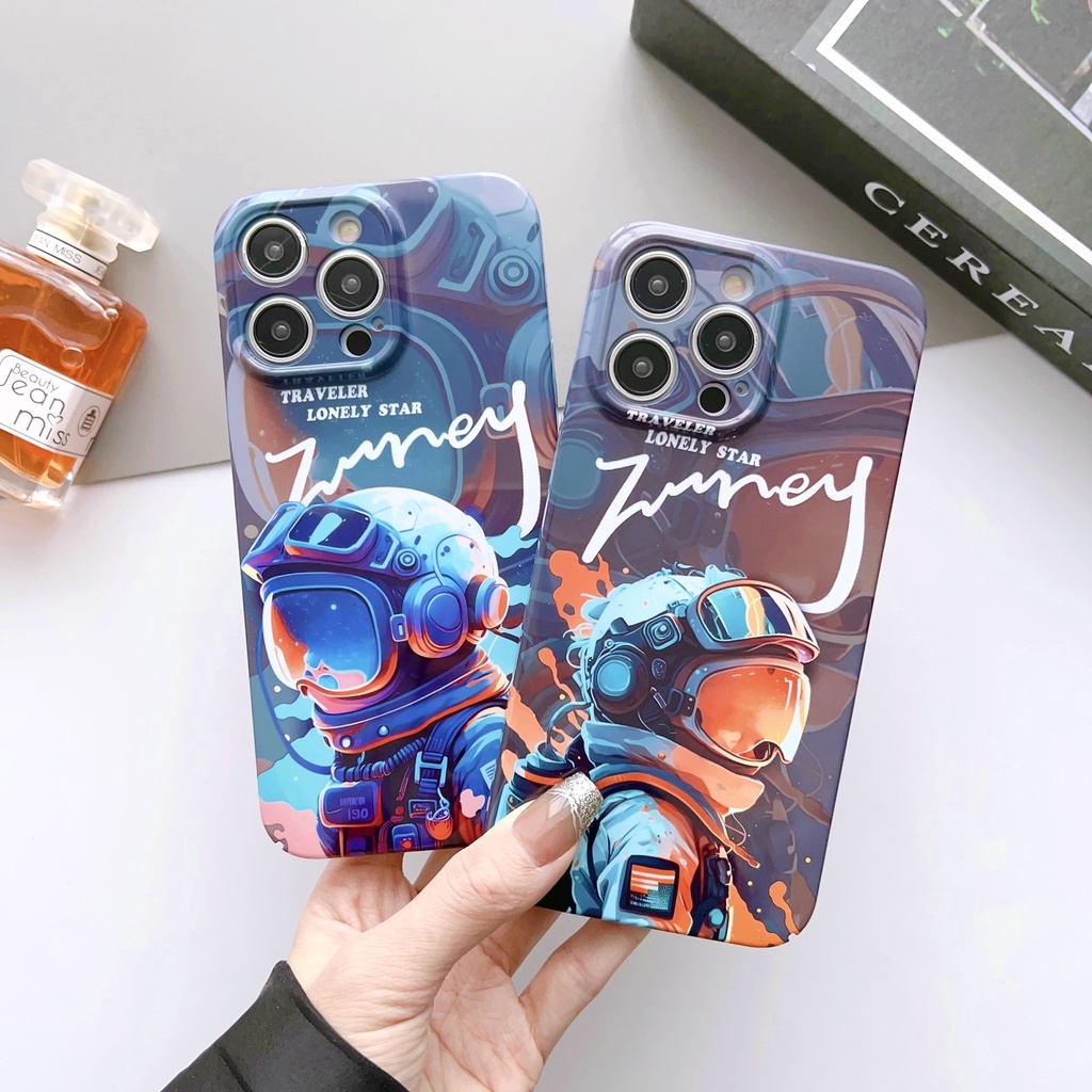 Ốp Điện Thoại PC Cứng Chống Sốc In Hình Phi Hành Gia Cho iPhone 14 13 12 11 Pro X / XS Max XR 7 8 plus