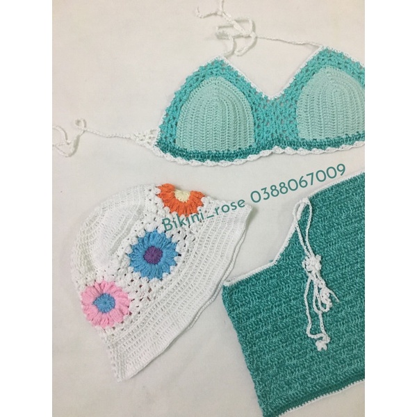 BIKINI LEN MÓC XANH KHOÉT HÔNG