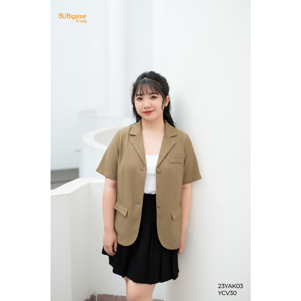Áo blazer túi cơi ngực giả BIGSIZE (55kg đến 95kg) - 23YAK03 - [BU Bigsize Young]