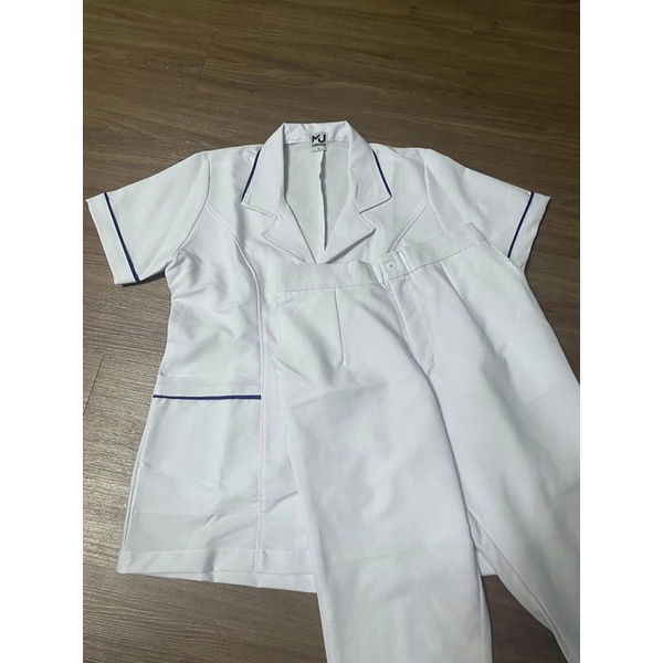 Bộ quần áo y tá, áo blouse trắng nữ y tá, điều dưỡng kaki lụa cao cấp