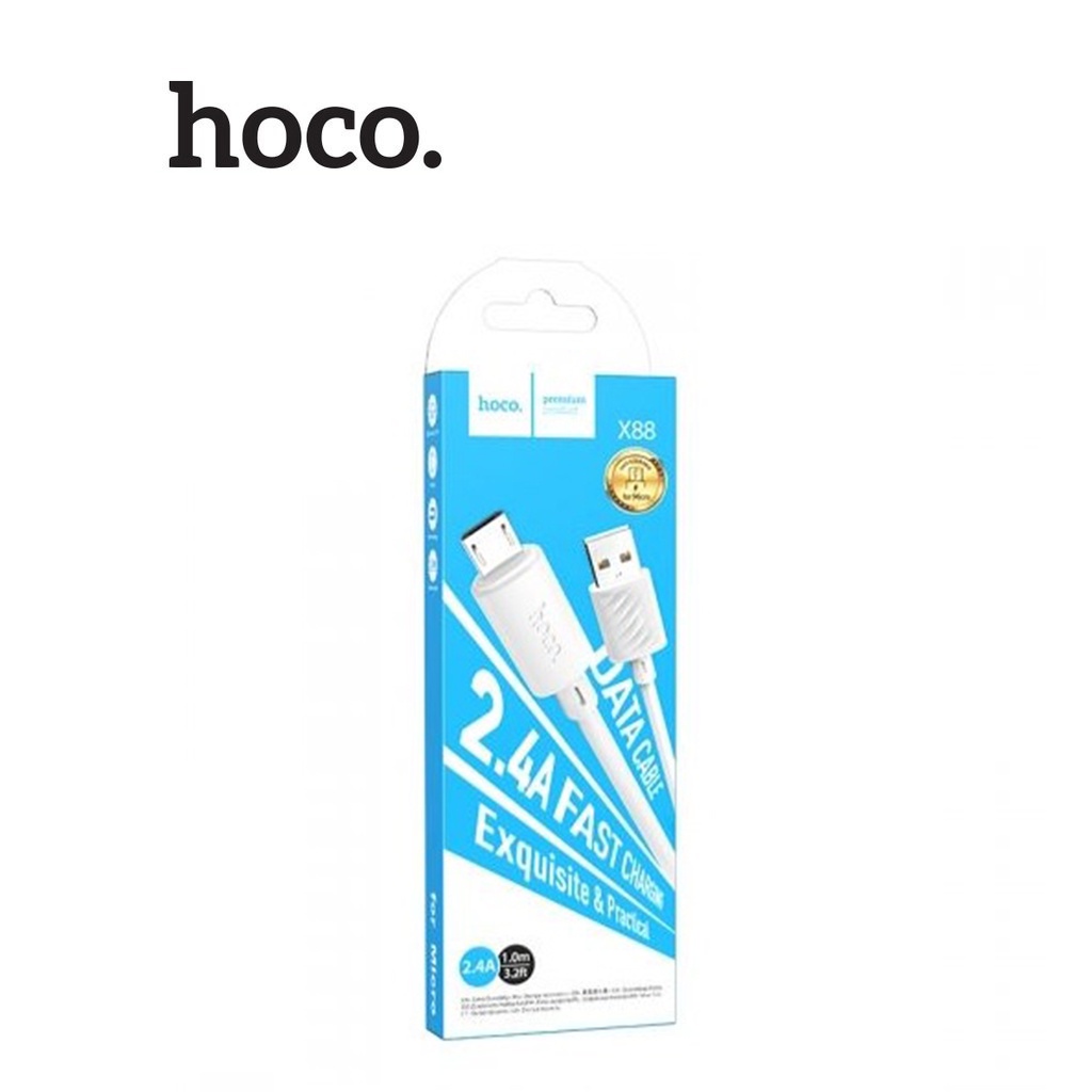 Cáp sạc 2.4A Hoco X88 Micro dây PVC siêu bền chống gãy dài 1M cho Android