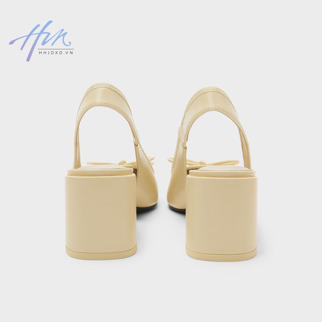 Giày Sandal Gót Dày Mũi Vuông Đính Nơ Sọc Ca Rô Thời Trang Xuân Hè 2023 Cho Nữ