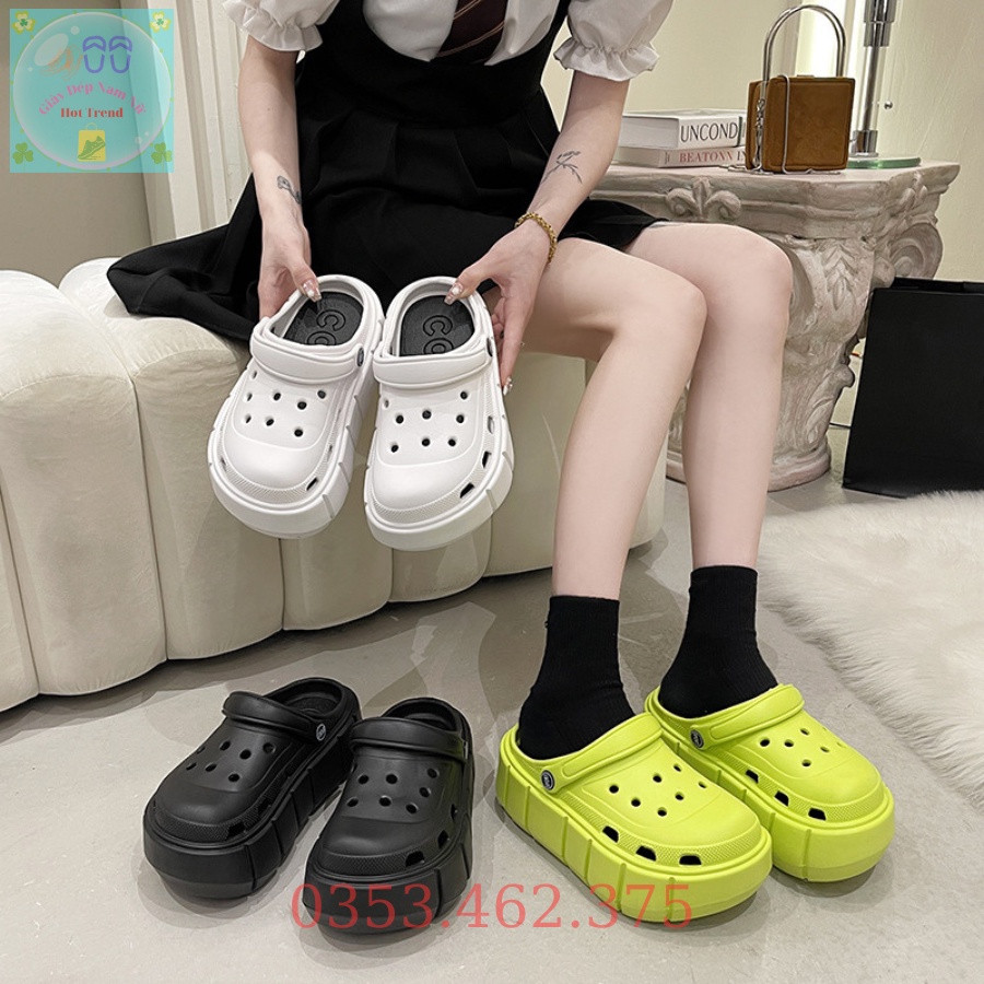 Sục Cross Trơn Đế 7cm Và 5cm Hàng Loại 1 Dép Bánh Mì Nam Nữ Đế EVA Siêu Nhẹ Siêu Xinh Cực Êm Chân Không Kèm Sticker