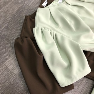 Đầm MG cổ xếp tay ngắn