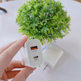 Củ sạc nhanh PD20w bảo vệ pin 2 đầu ra dành cho iphone và android