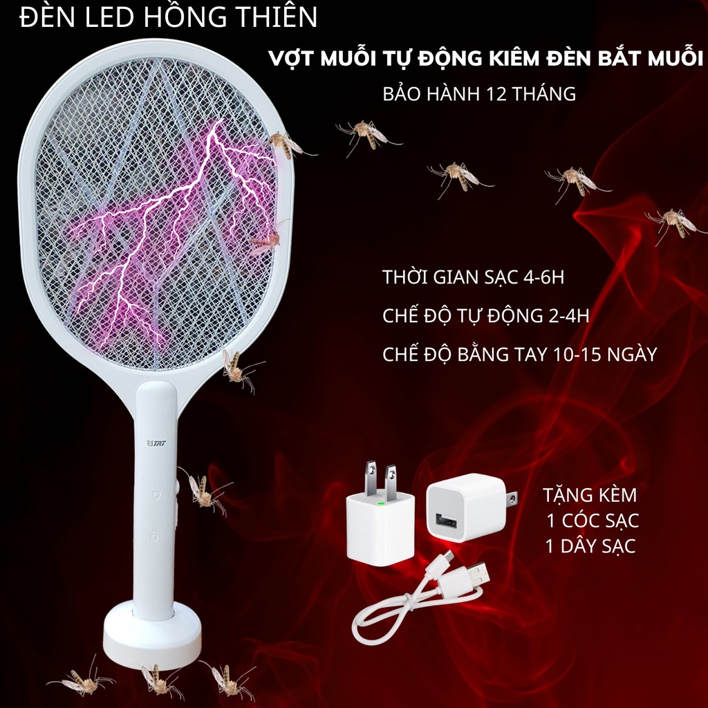 vợt bắt muỗi kiêm luôn đèn bắt muỗi 2 trong 1