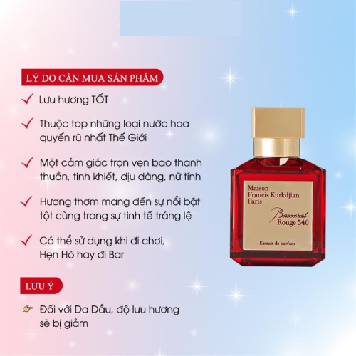 Nước Hoa Nam Nữ Maison Baccarat Rouge 540 EDP - Biểu Tượng Của Sự Giàu Sang Phú Quý - Teen_Perfume
