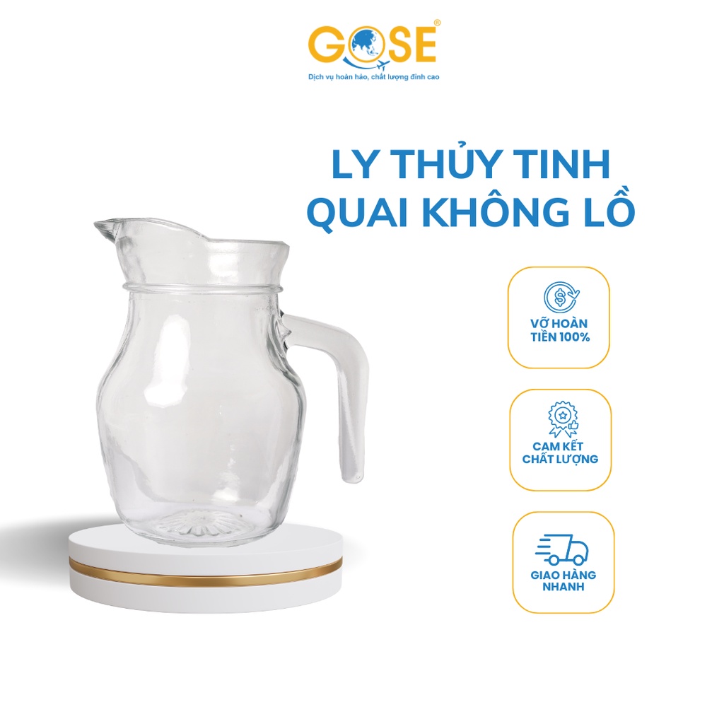 Ly thủy tinh có quai 500ml GOSE đựng trà sữa nước ép sinh tố khổng lồ