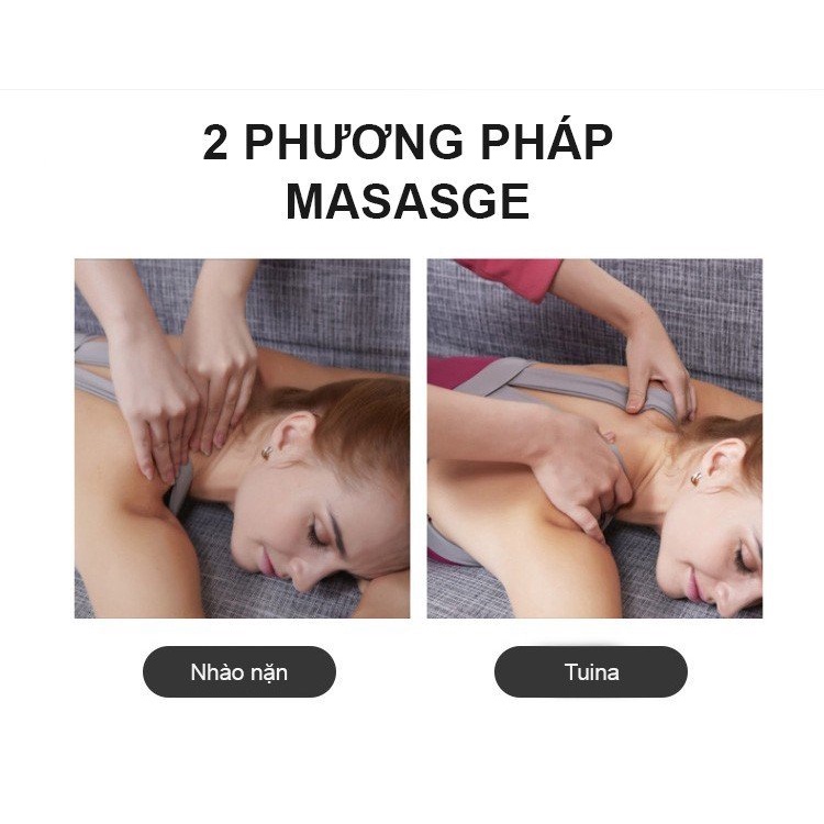 Gối massage hồng ngoại toàn thân xoay 2 chiều thế hệ mới HAKAWA HK-M23 - Hàng chính hãng
