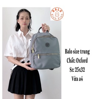 Balo size trung in logo basic, size 27x37x15 đựng vừa ipad, sách vở, chất oxford, mã BLXX Balologo FT34.
