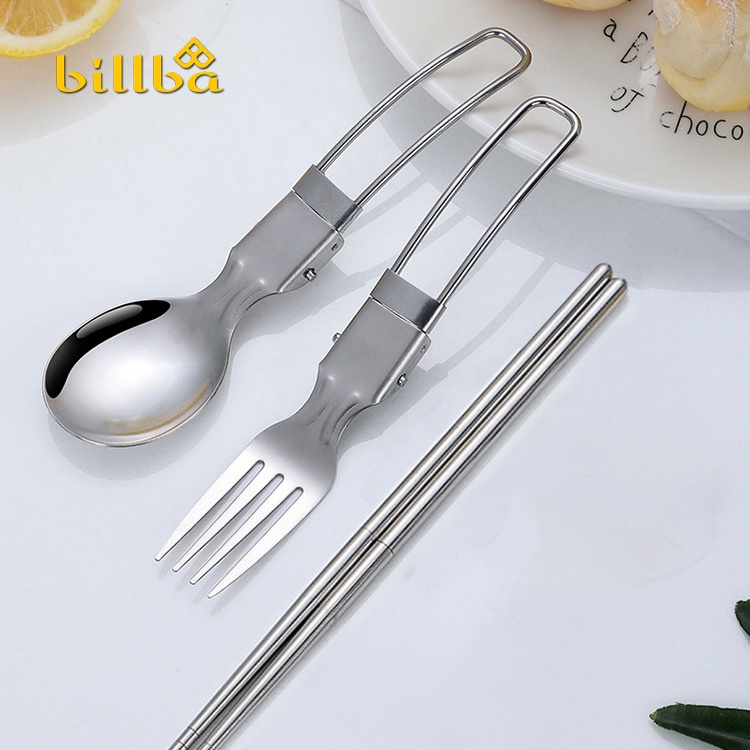 Bộ thìa dĩa đũa gấp gọn dành cho đi dã ngoại cắm trại ngoài trời hay đi phượt  BB4274 - Billba Camping