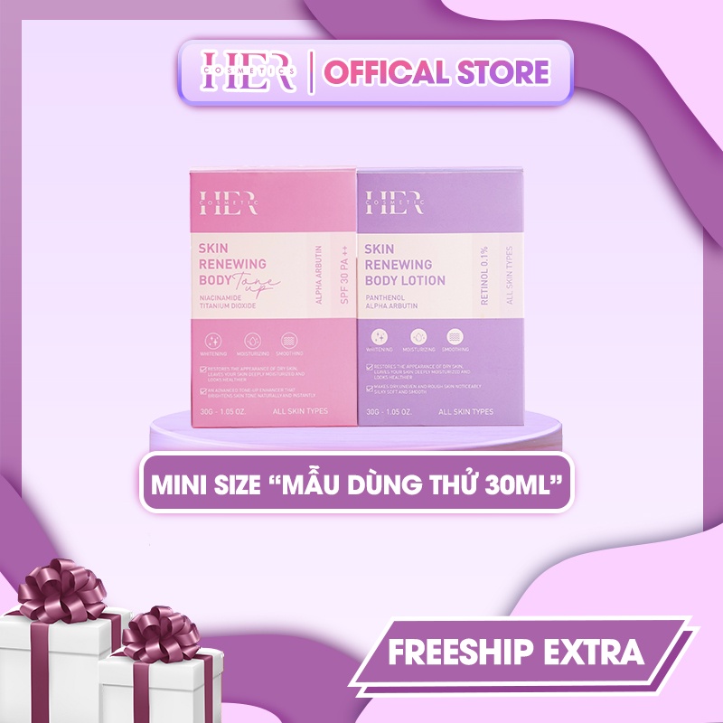 Combo Kem Skin Renewing Body Lotion & Tone Up Dạng Tuýp