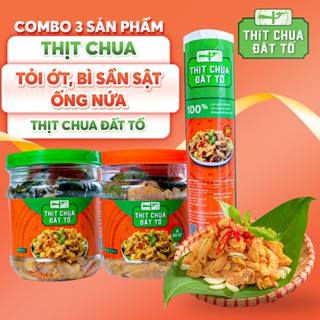 Combo 3 Sản Phẩm Thịt Chua Tỏi Ớt, Thịt Chua Ống Nứa, Thịt Chua Bì Sần Sật