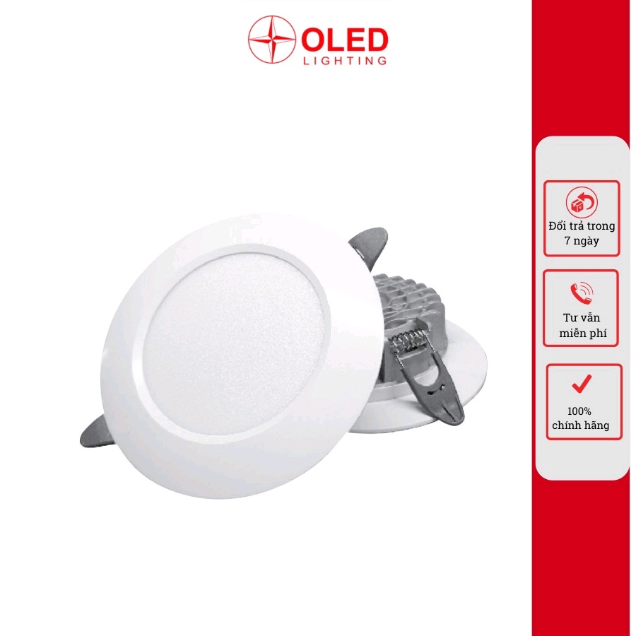 Đèn led âm trần DOLBT15 mặt cong bóng trơn đẹp, bóng đèn led âm trần 7w,9w,12w - bảo hành 24 tháng, Oled lighting