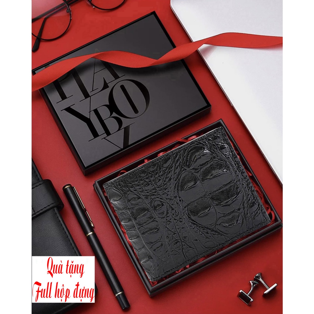 Bảo hành 3 năm - Quà tặng sinh nhật bạn trai - full túi hộp y hình - Ví da nam cao cấp loại 1