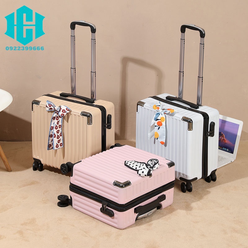Vali nhỏ 18 inch nam , nữ đa năng bánh xe xoay 360 độ mật khẩu an toàn chắc chắn