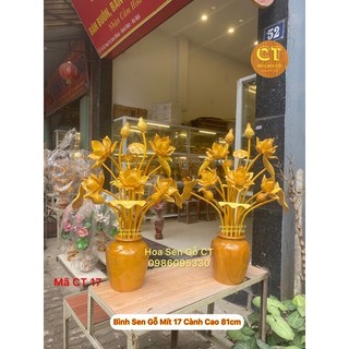 Bình Sen Gỗ Mít 17 Bông 🌺