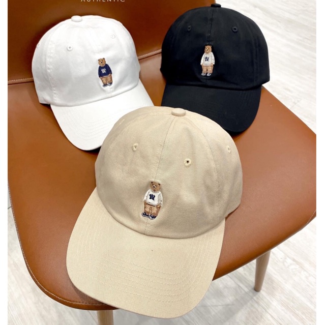 Nón kết, mũ lưỡi trai thêu hình con gấu kết hợp túi đeo chéo phong cách thích hợp đi học đi chơi, Hayna Hats M21