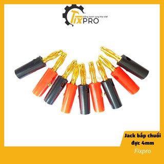 Jack bắp chuối đực 4mm mạ vàng màu đỏ (1 chiếc)