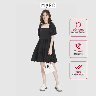 Đầm nữ MARC FASHION babydoll 3 tầng cổ vuông FAVH059621