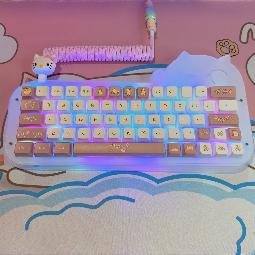 Keycap & Lót chuột Mèo MIA dễ thương Epomaker cho bàn phím cơ