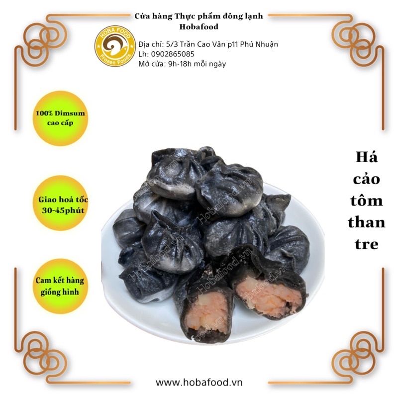 Há cảo tôm nguyên con vỏ than tre nhãn hiệu Bamboo - 1Kg 36 Viên [ Giao hoả tốc 2-3H địa chỉ TpHCM]