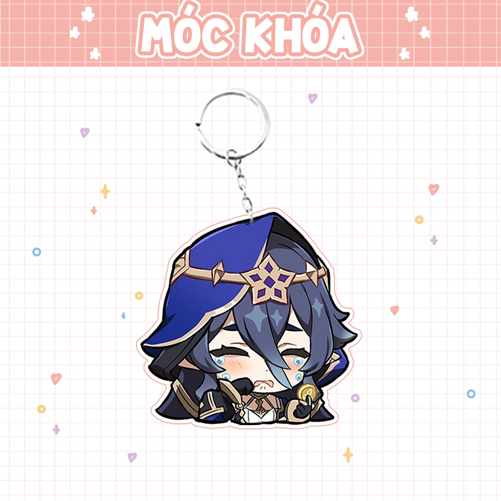 Móc khóa mô hình standee đứng để bàn Layla Genshin Impact đáng yêu chibi trang trí quà tặng