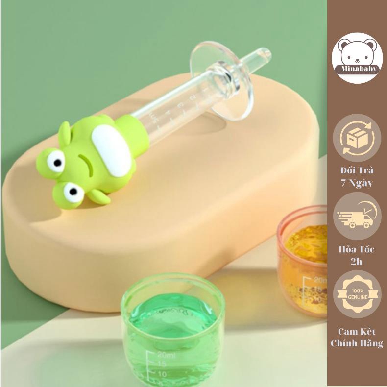 Dụng cụ cho bé uống thuốc chống sặc, có đầu silicon mềm  Minababyvn [Tặng kèm hộp đựng và cọ rửa ống]