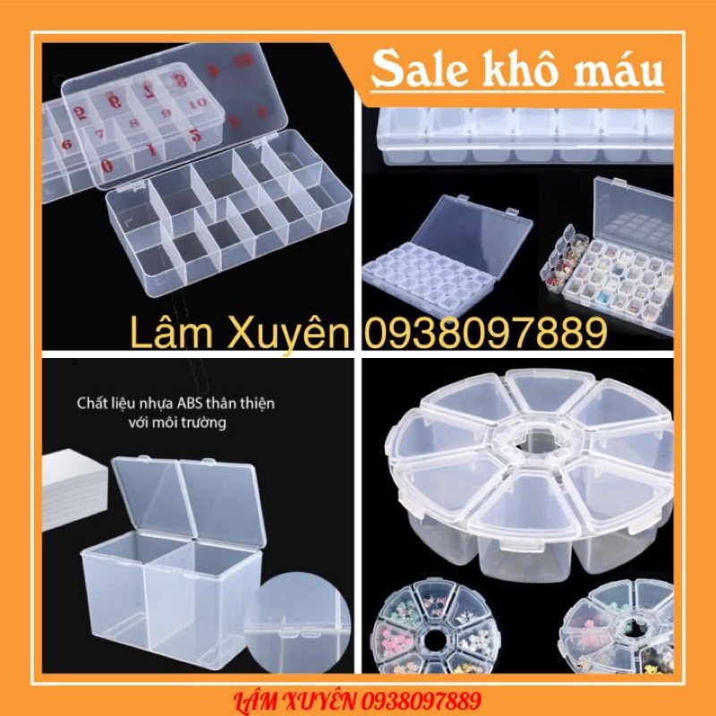Hộp nhựa đựng móng hôp tổ ông 28 ô hợp đựng đá giấy lau gel ❄️GIÁ RẺ❄️ nhựa nguyên sinh không độc nhựa dẽo độ bền cao