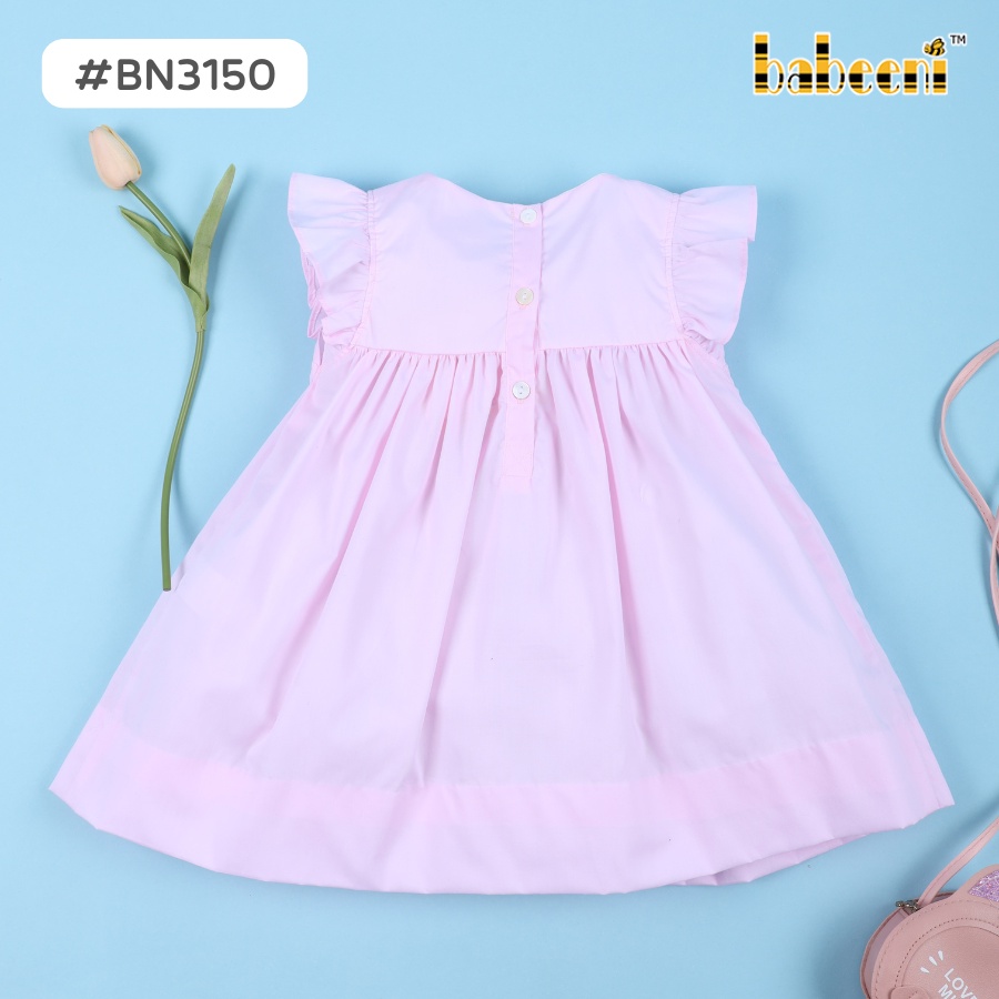 Váy đầm công chúa thêu tay hồng cao cấp BABEENI dành cho bé gái- BN3150