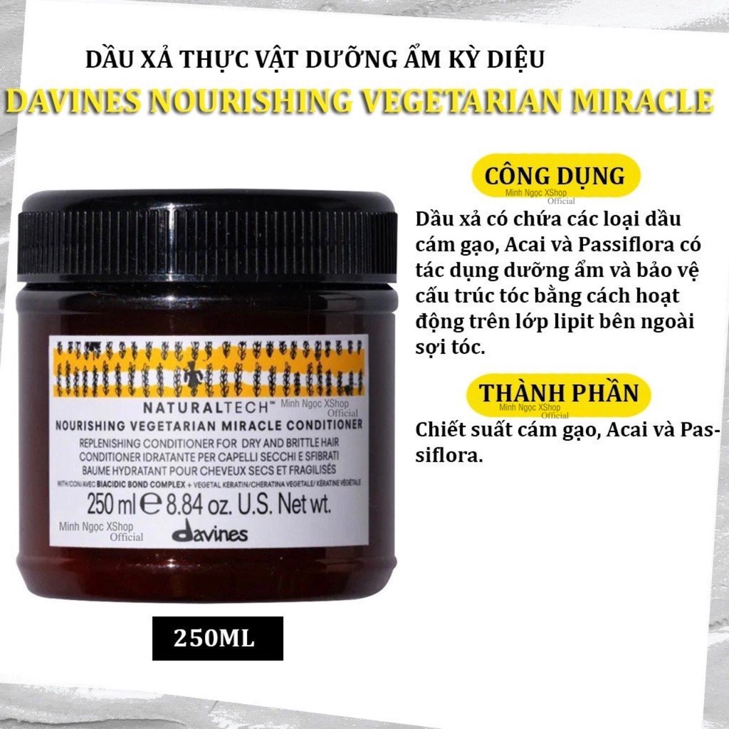 Combo dầu gội chống rụng tóc Davines Naturaltech Energizing và dầu xả thực vật Nourishing 250ML