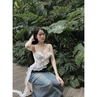 áo crop bèo voan chinfon