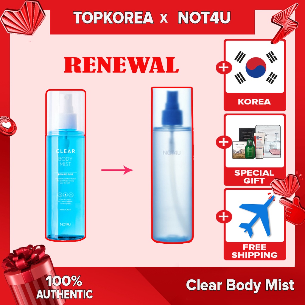 << NOT4U CLEAR BODY MIST 200ml  >> Tinh chất dưỡng da NOT4U 200ml