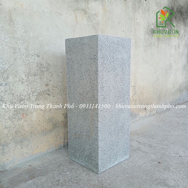 Chậu xi măng đá mài trụ vuông cao 30x80cm