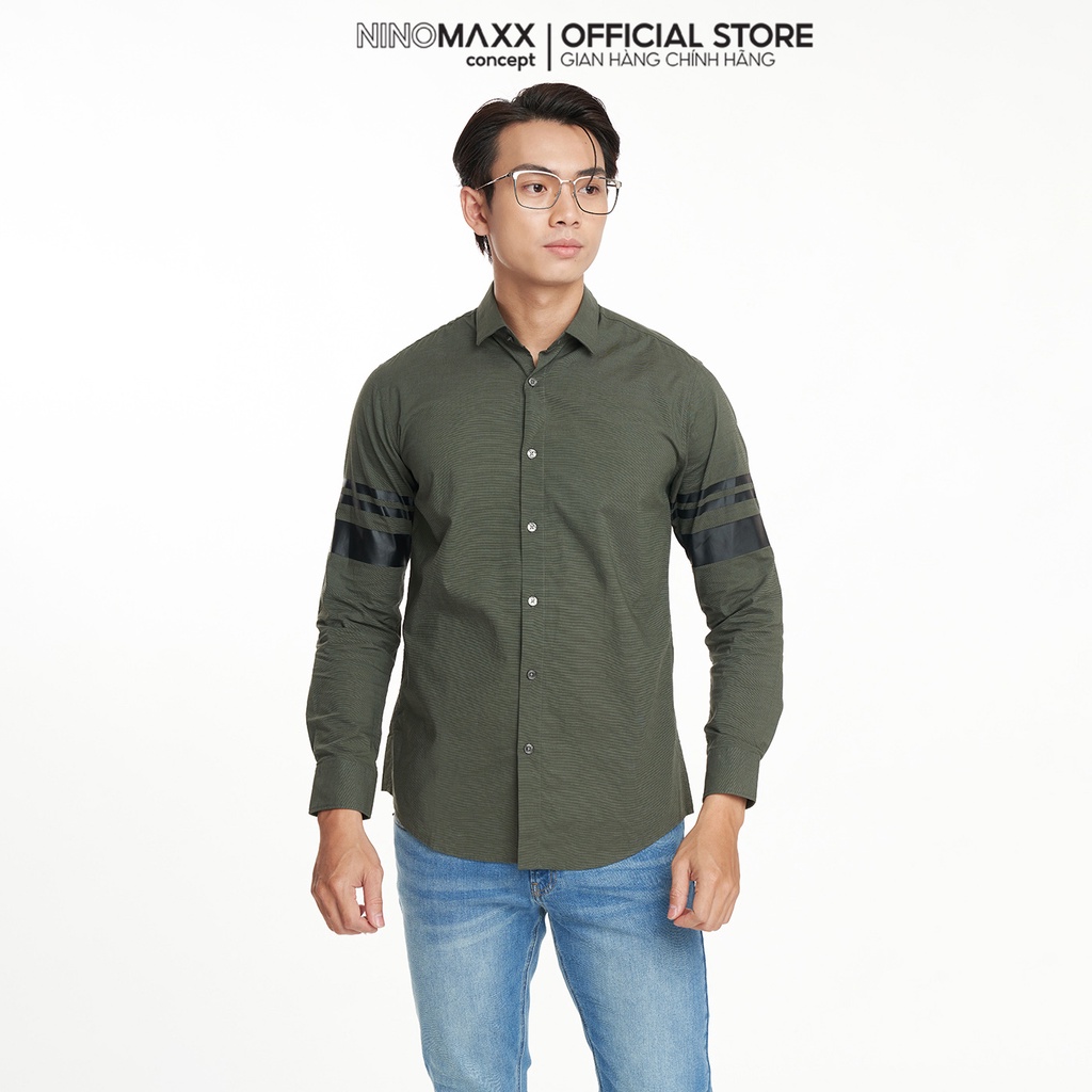 N&M Áo sơ Mi Nam Basic tay dài slim fit chất cotton 1908018