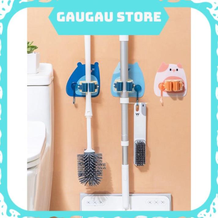 Móc Dán Tường Kẹp Giữ Cây Lau Nhà, Treo Chổi, Treo Ô Hình Gấu Dễ Thương