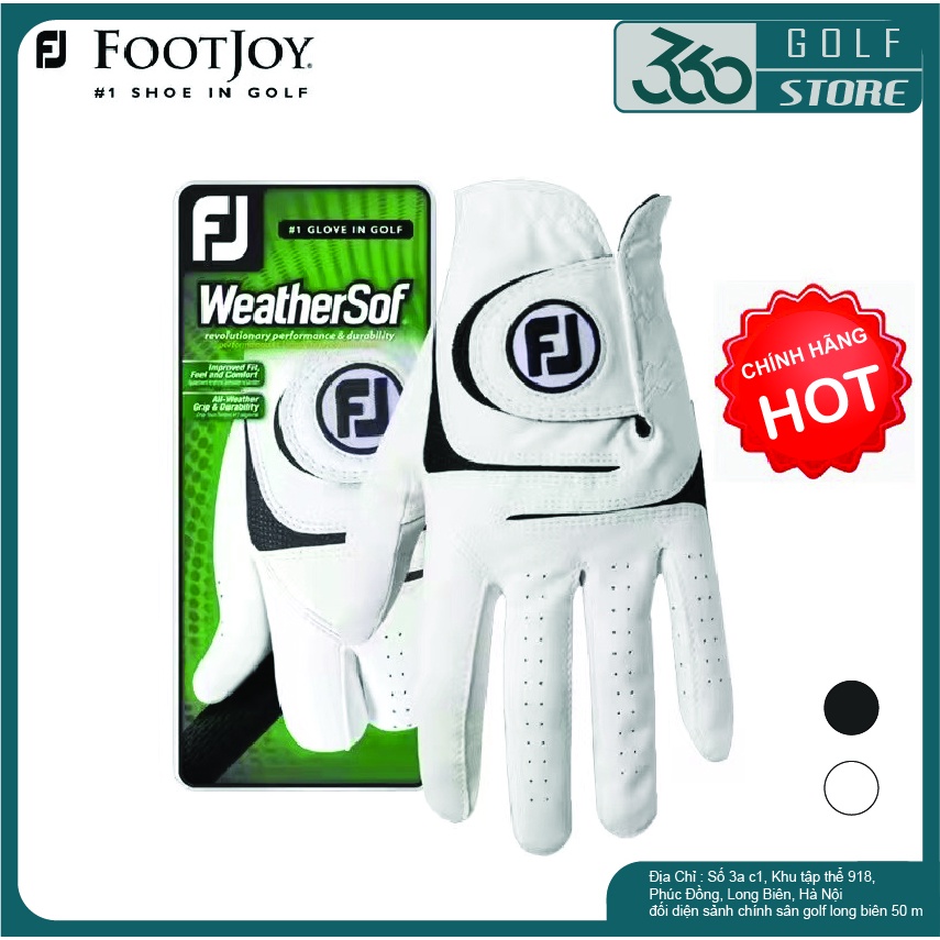 Găng tay chơi golf Fotjoy chính hãng. glove golf da 2 màu đen trắng