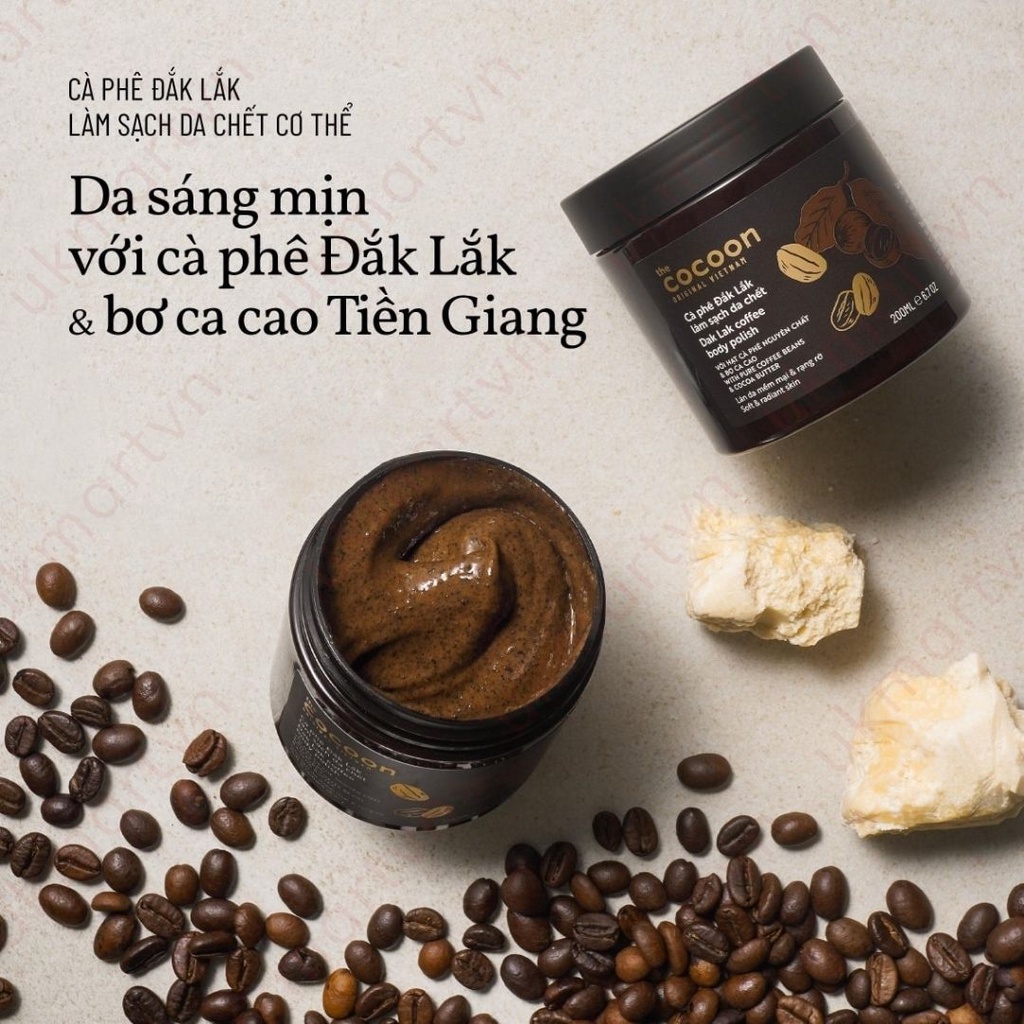 Tẩy Tế Bào Da Chết COCOON Chiết Xuất Cà Phê Đắk lắk 5g - 200ml - 600ml