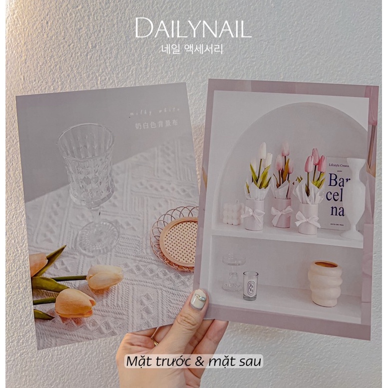 Set bìa chụp hình nail 2 mặt decor