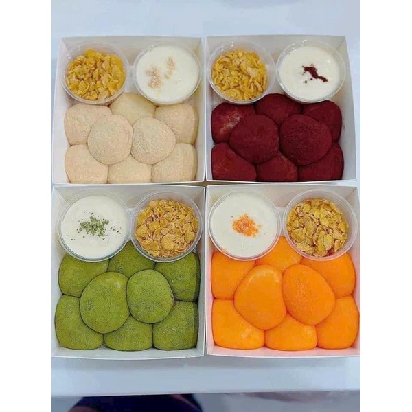 BÁNH  MOCHI  CHẤM  KEM  SỮA  HÓT MIX 3 VỊ